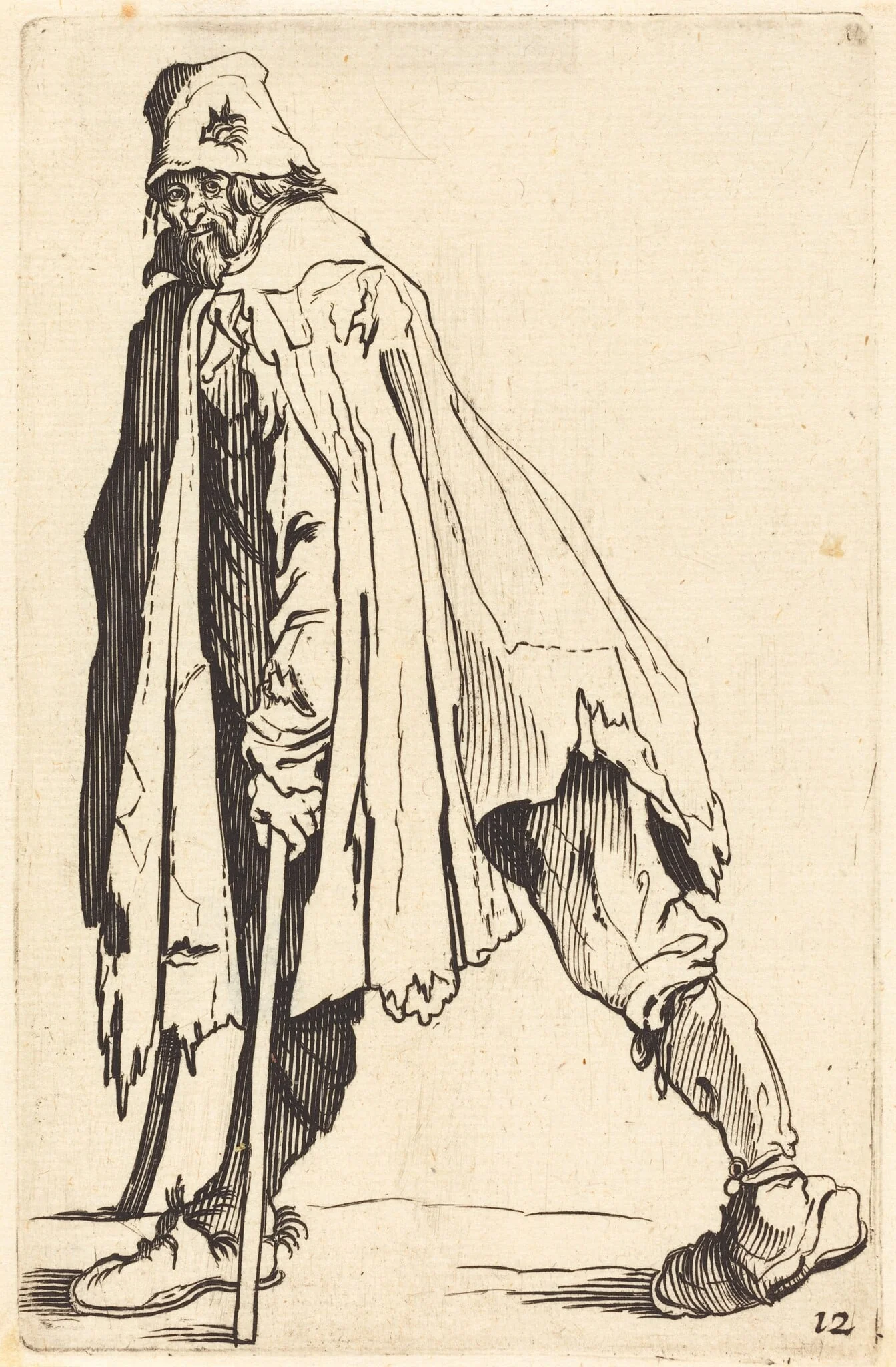 Beggar with Crutches and Cap, detail
