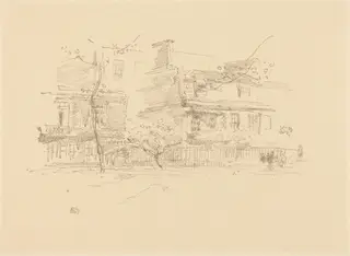 Lindsay Row, Chelsea, by James McNeill Whistler, ink, 1888