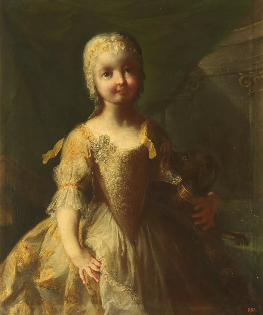 María Isabel of Bourbon and Saxony, Infanta of Naples and Spain, by Clemente Ruta, oil, 1746