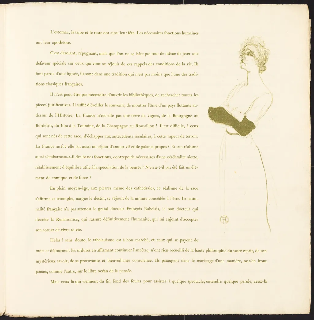 Yvette Guilbert, by Henri de Toulouse-Lautrec, ink, 1894