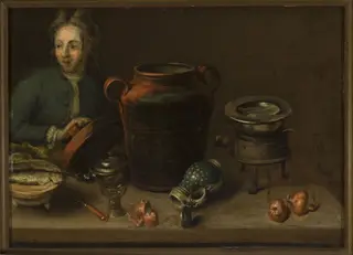 Man in the kitchen, by Andreas Heldt, unspecified, 1711