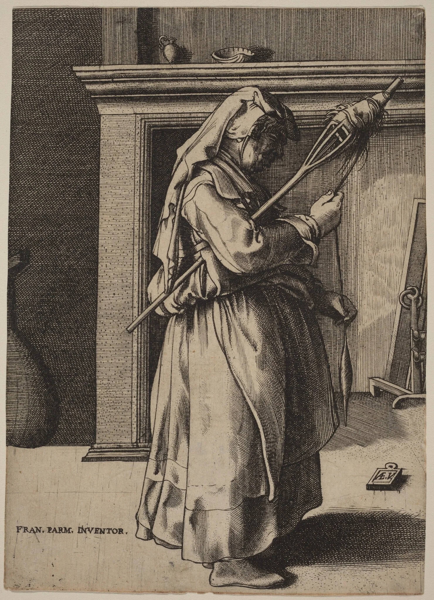 Old Woman with a Distaff, detail