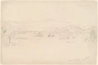 Study for "View of Mt. Washington", by Jasper Francis Cropsey, graphite, 1852