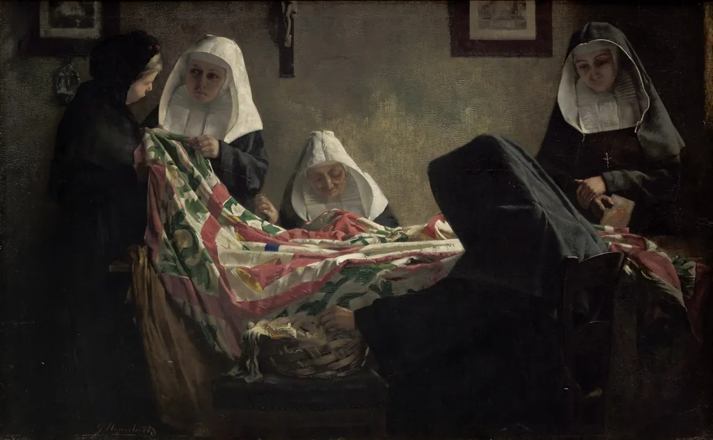 Mending of the Edegem Flag, by Georges Nauwelaerts, unspecified, 1902
