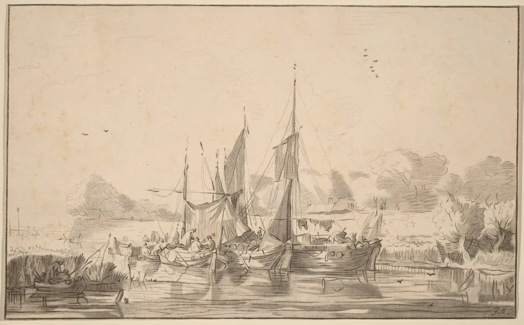 Canal at Utrecht, by Cornelis Ploos van Amstel, chalk, 1771