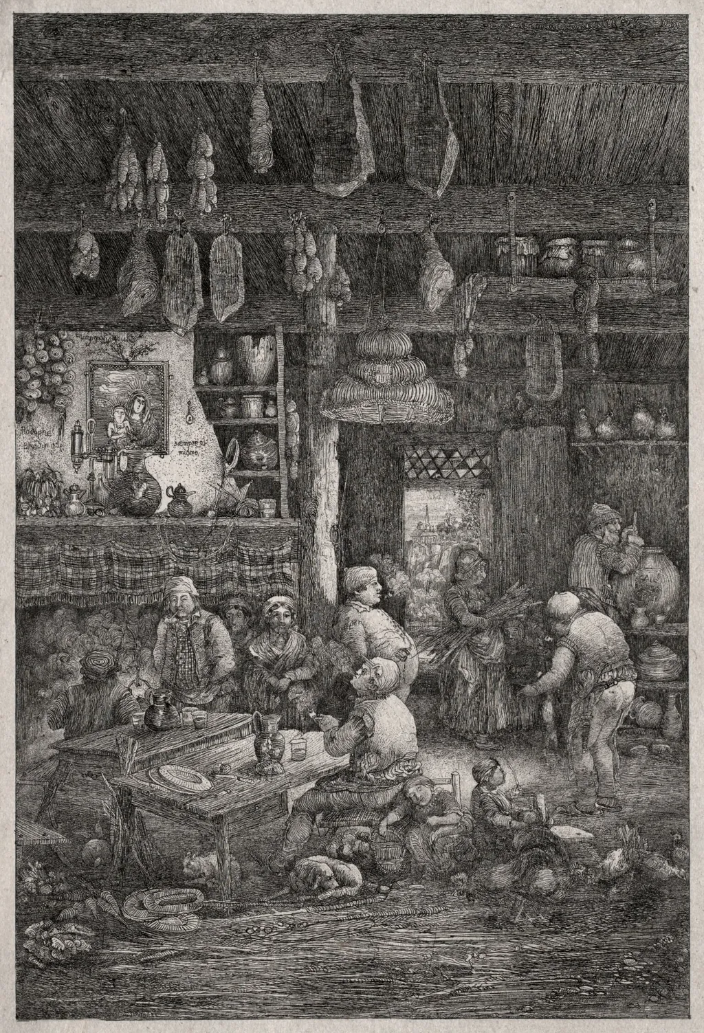 Moldavian Interior, by Rodolphe Bresdin, 1856