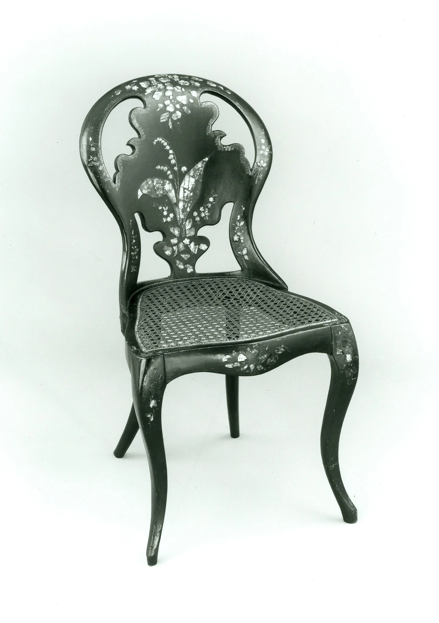 Papier-mâché side chair, detail