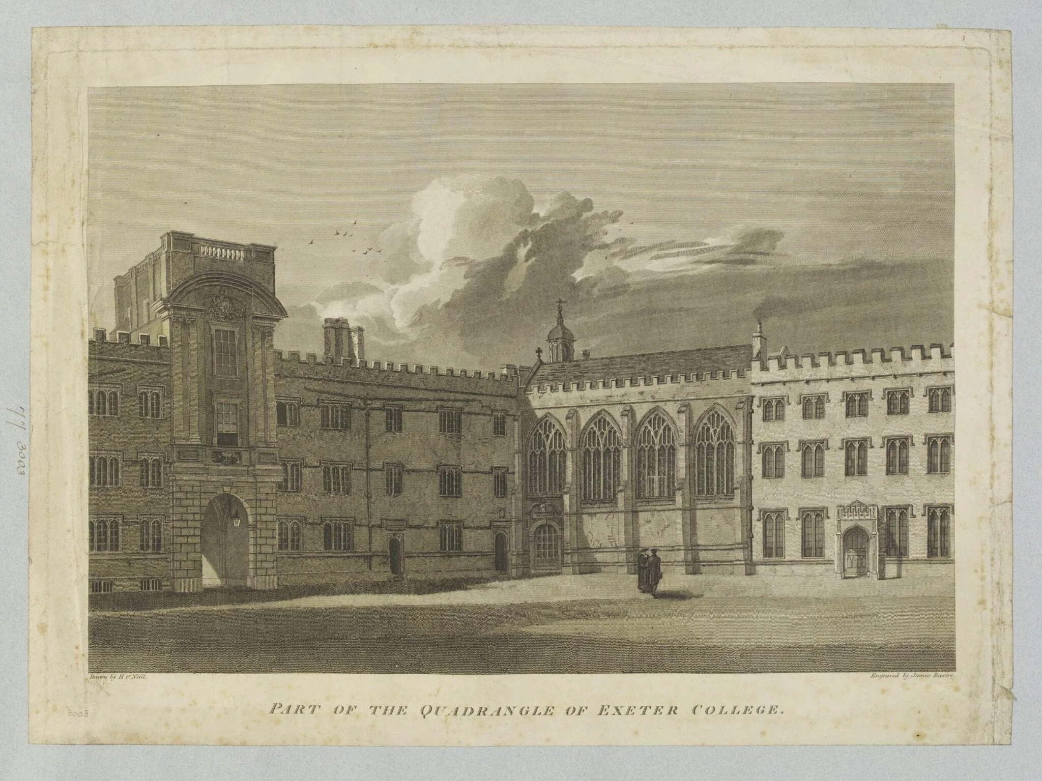 Part of the quadrangle of Exeter College, detail