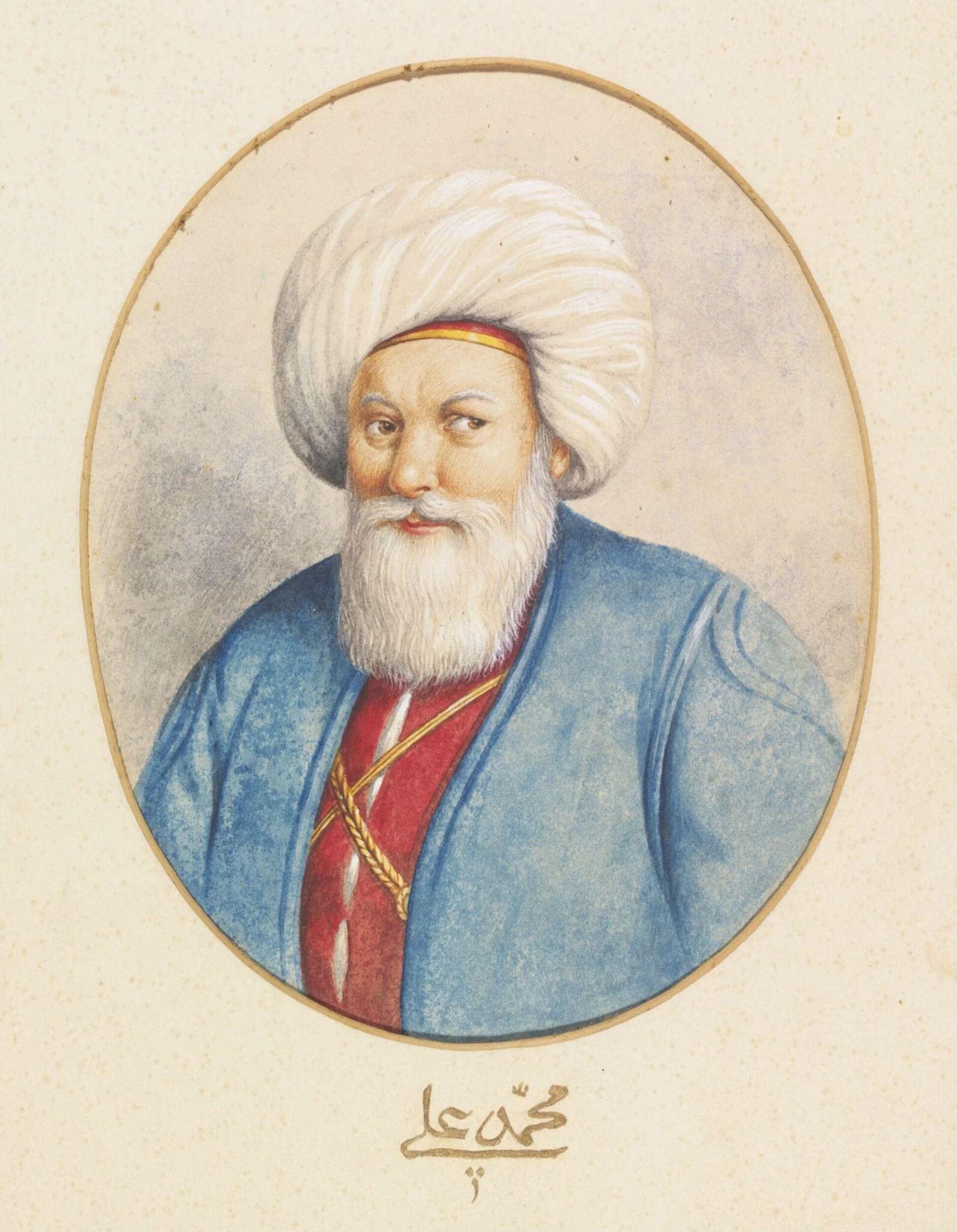 Portrait of Muhammad Ali, detail