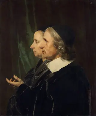 Portrait of the Artist's Parents, Salomon de Bray and Anna Westerbaen, by Jan de Bray, oil, 1664