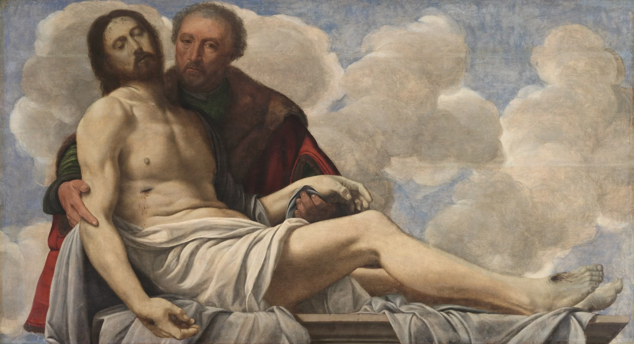 Christ with Joseph of Arimathea, detail