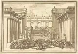 Il Greco in Troia: Plate 3, by Arnold von Westerhout, ink, 1688