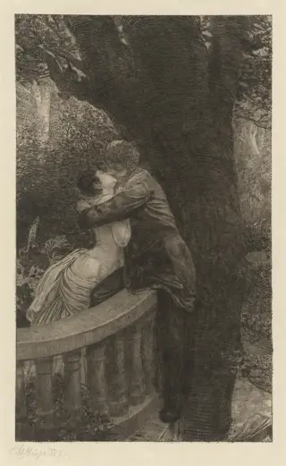 In the Park (Im Park): pl.4, by Max Klinger, ink, 1878