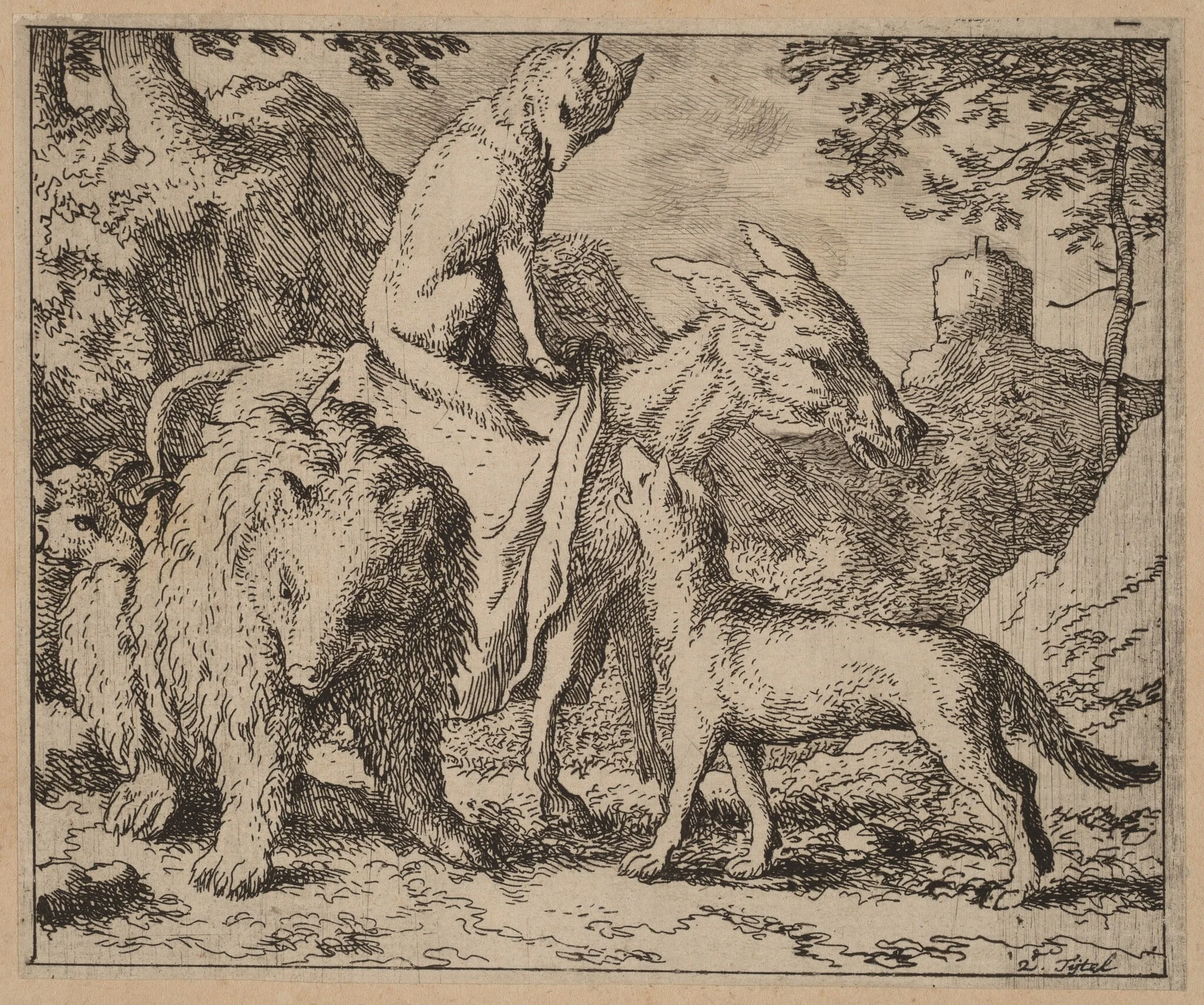 Reynard Seated Atop the Ass, detail