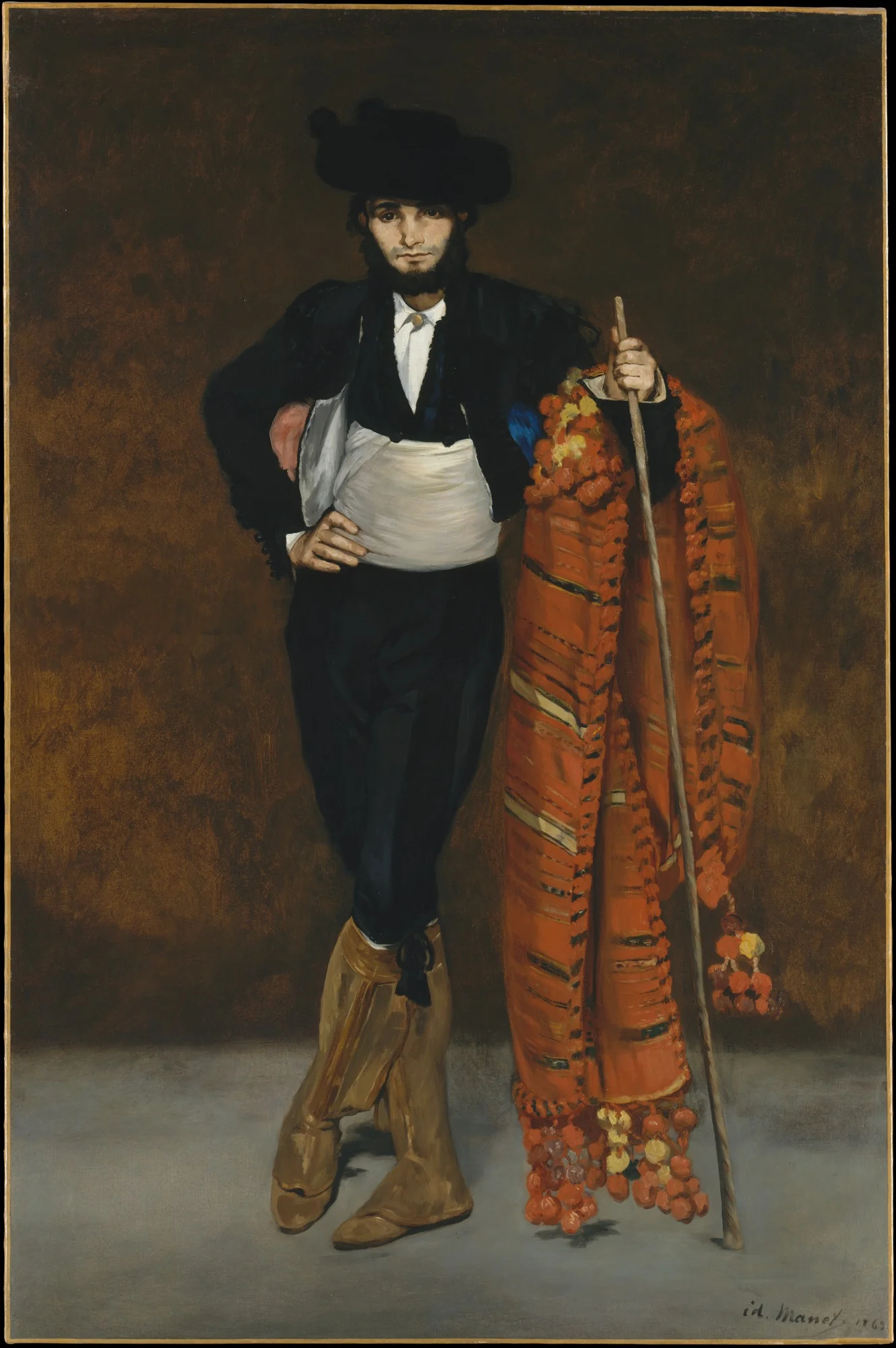 Young man in Mayo costume, detail
