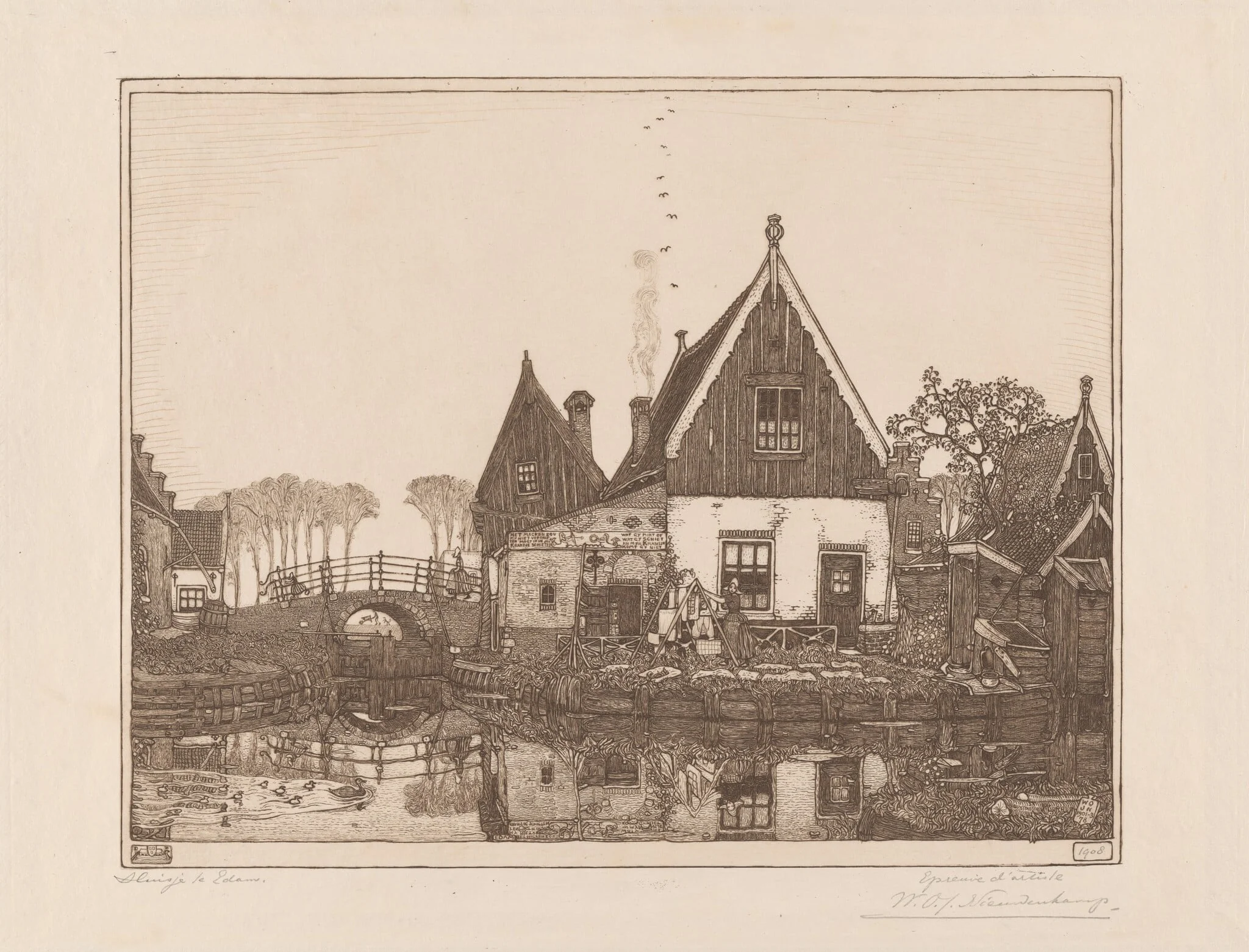Het Sluisje te Edam (The Little Sluice, Edam), detail
