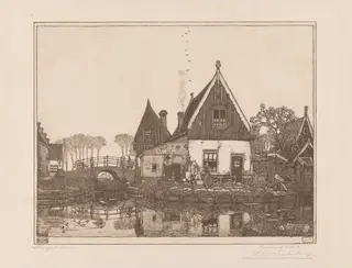 Het Sluisje te Edam (The Little Sluice, Edam), by Wynand Otto Jan Nieuwenkamp, ink, 1906