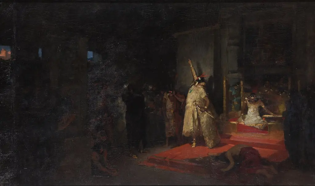 The ransom of Atahualpa, by Carlos Baca-Flor, oil, 1898