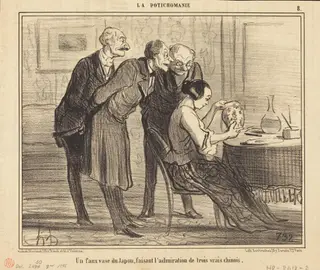 Un Faux vase du Japon faisant..., by Honoré Daumier, ink, 1855