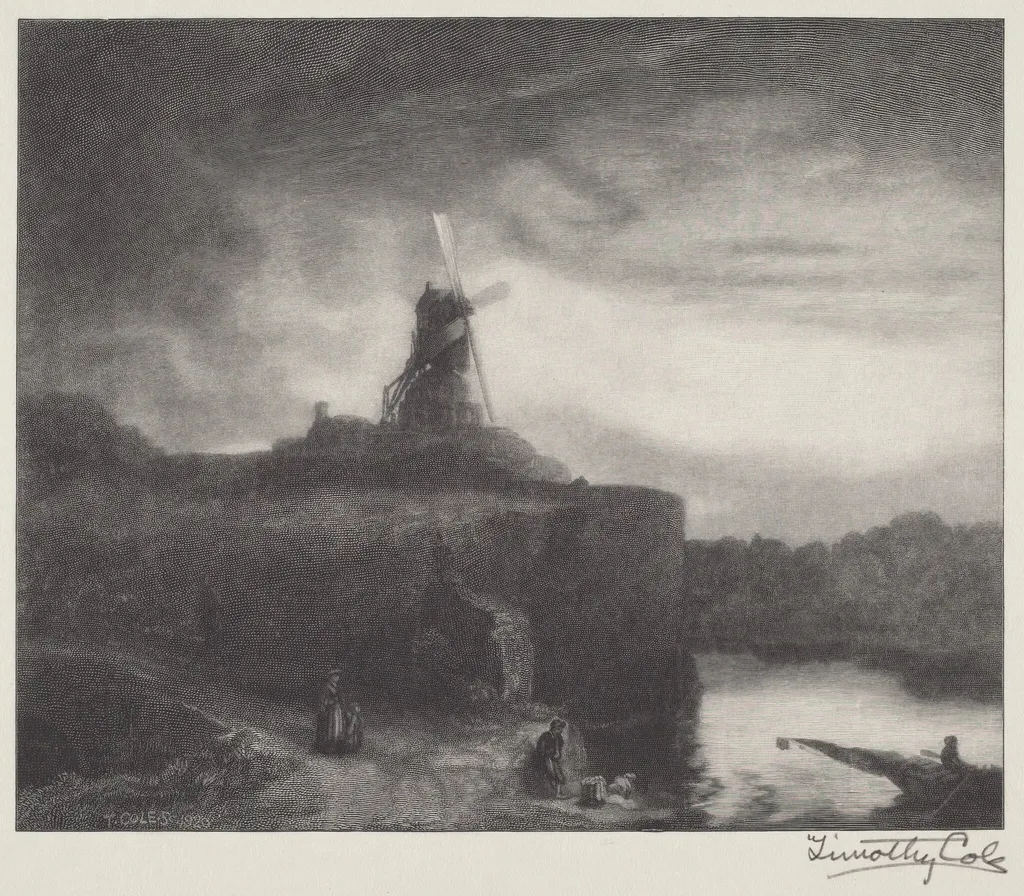 The Mill, by Timothy Cole, ink, 1920