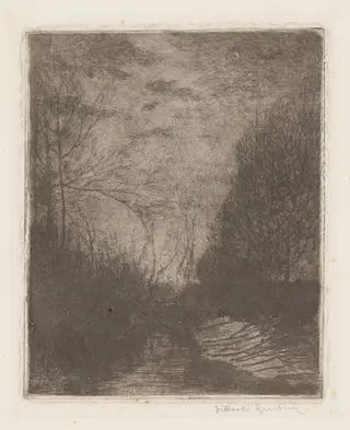 Countryside, by Vittore Grubicy, ink, 1894