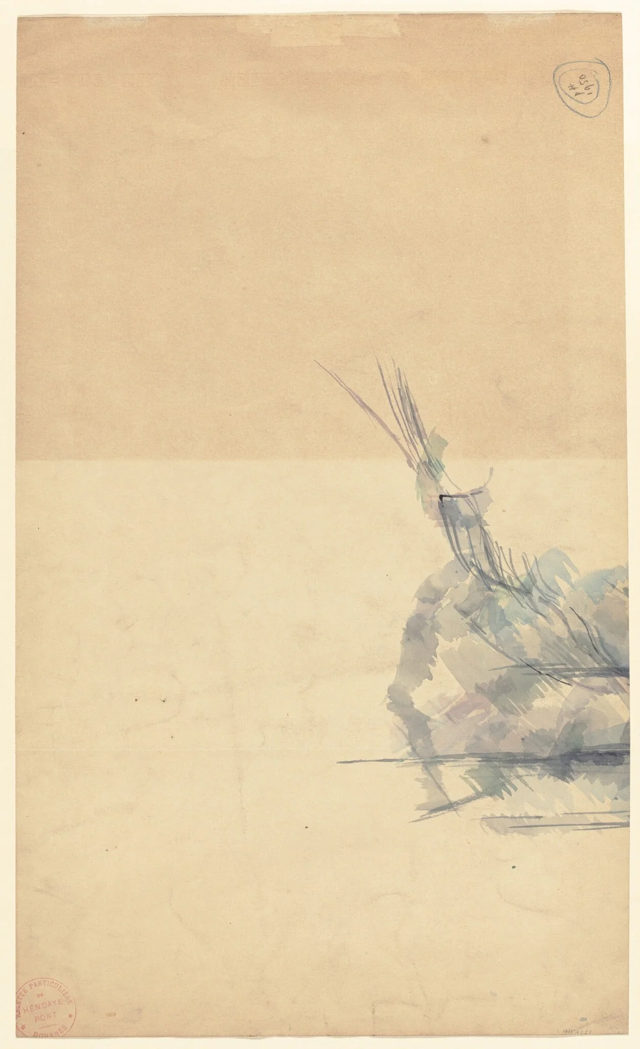 Study of a Rock [verso], detail