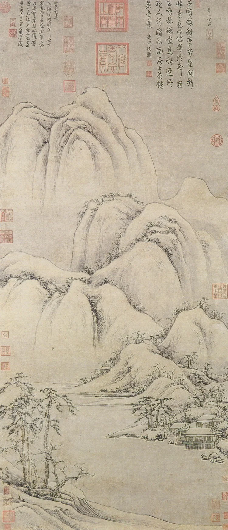 Group of Peaks Clearing After Snow, detail