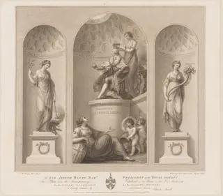 Allegory on the Recovery of the King, by Francesco Bartolozzi, ink, 1790