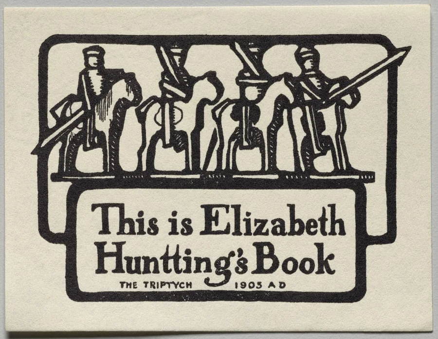 Bookplate: Elizabeth Huntting, detail