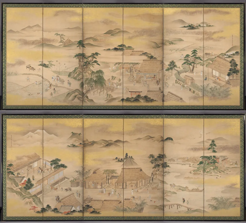 Spring and Autumn Farming, by Kō Sūkoku, unspecified, 1704