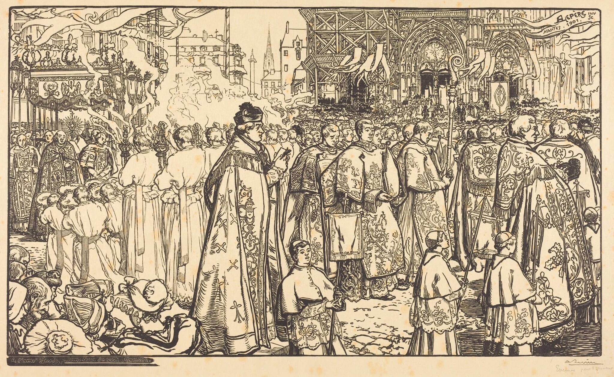 Corpus Christi Procession at Nantes (Procession de la Fete Dieu a Nantes), detail