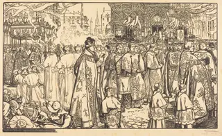 Corpus Christi Procession at Nantes (Procession de la Fete Dieu a Nantes), by Auguste Louis Lepère, ink, 1901
