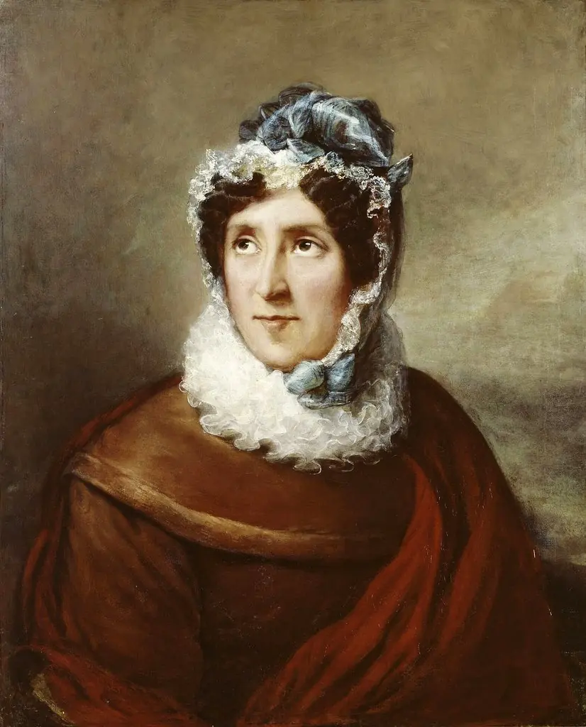 Jeanne Campan, née Genest (1752-1822), by Julie Hugo, oil, 1856