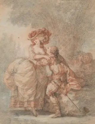 The Declaration of Love, by Jean-Frédéric Schall, chalk, 1785