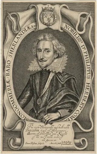 Philip Herbert, Fourth Earl of Pembroke, by Simon van de Passe, ink, 1621