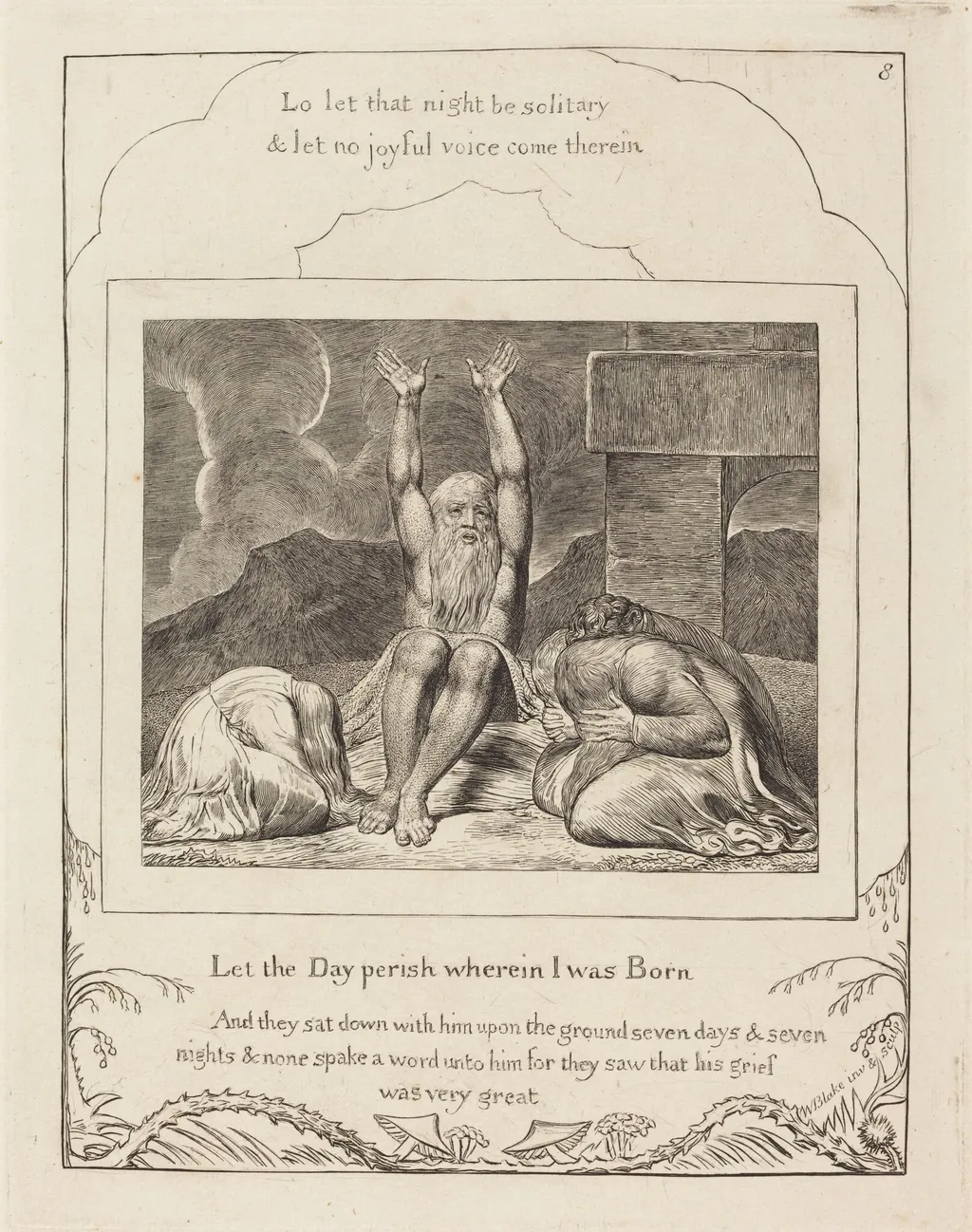 Job's Despair, by William Blake, ink, 1825