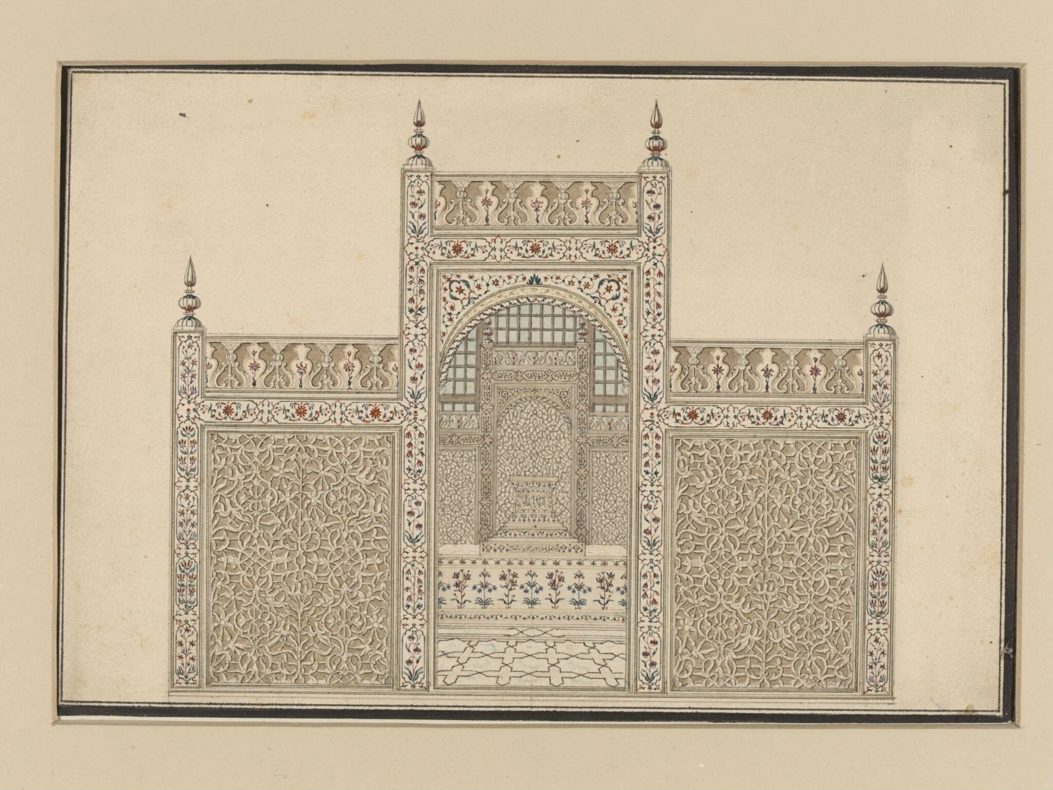 Sixty drawings of Mughal monuments and architectural details., detail