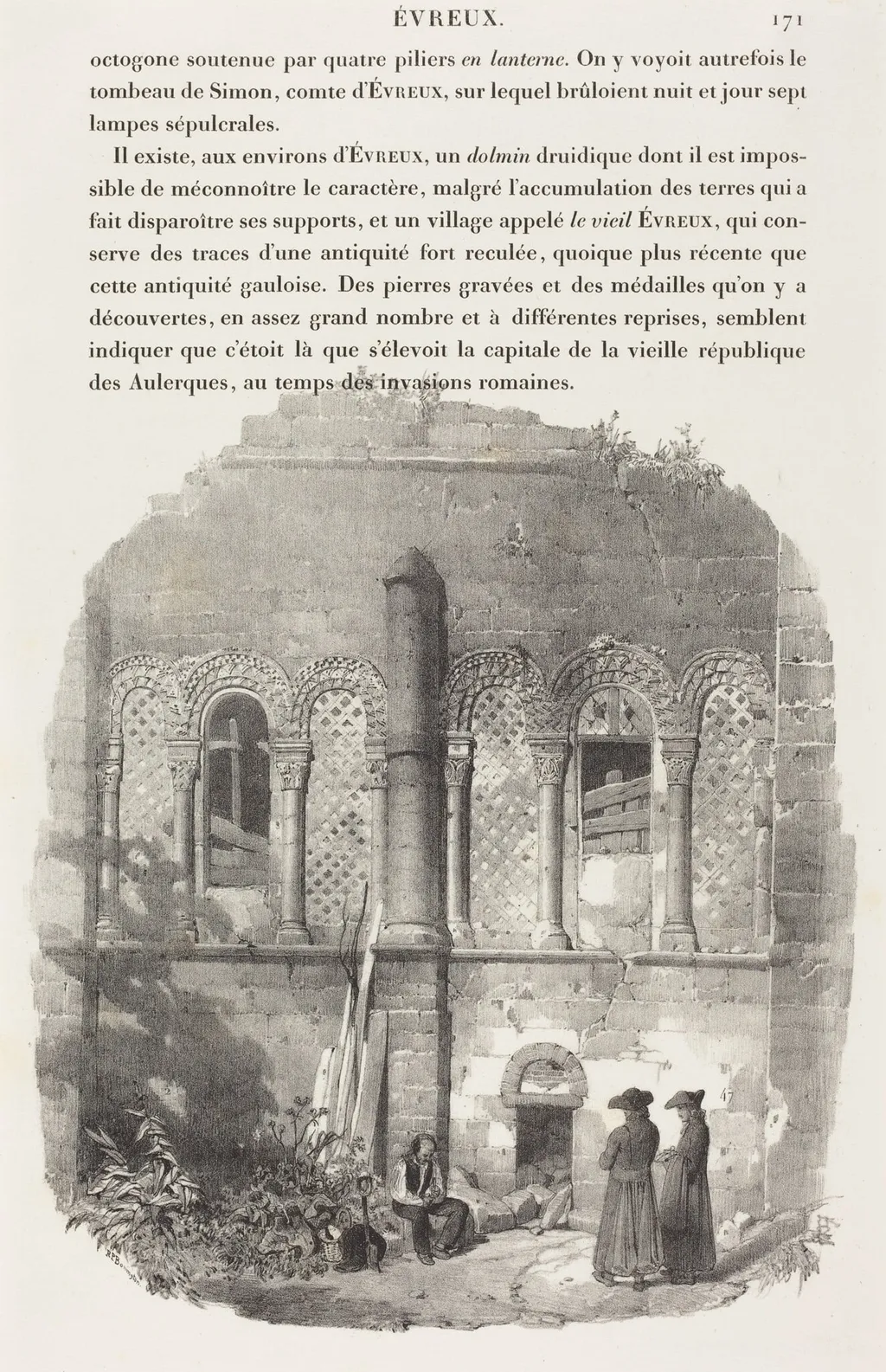 Eglise de Saint-Taurin, Evreux, by Richard Parkes Bonington, ink, 1824