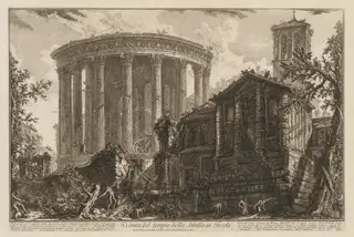 Views of Rome:  Temple of the Sibyl at Tivoli, by Giovanni Battista Piranesi, 1761