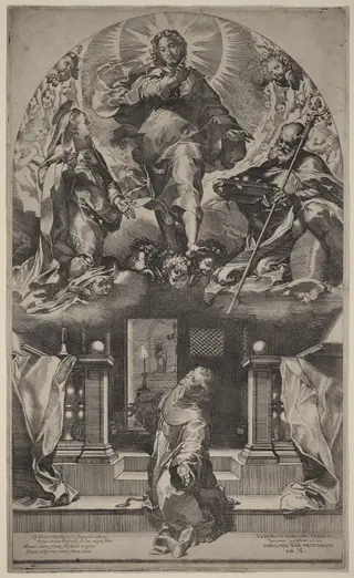 Vision of Saint Francis, by Federico Barocci, ink, 1581