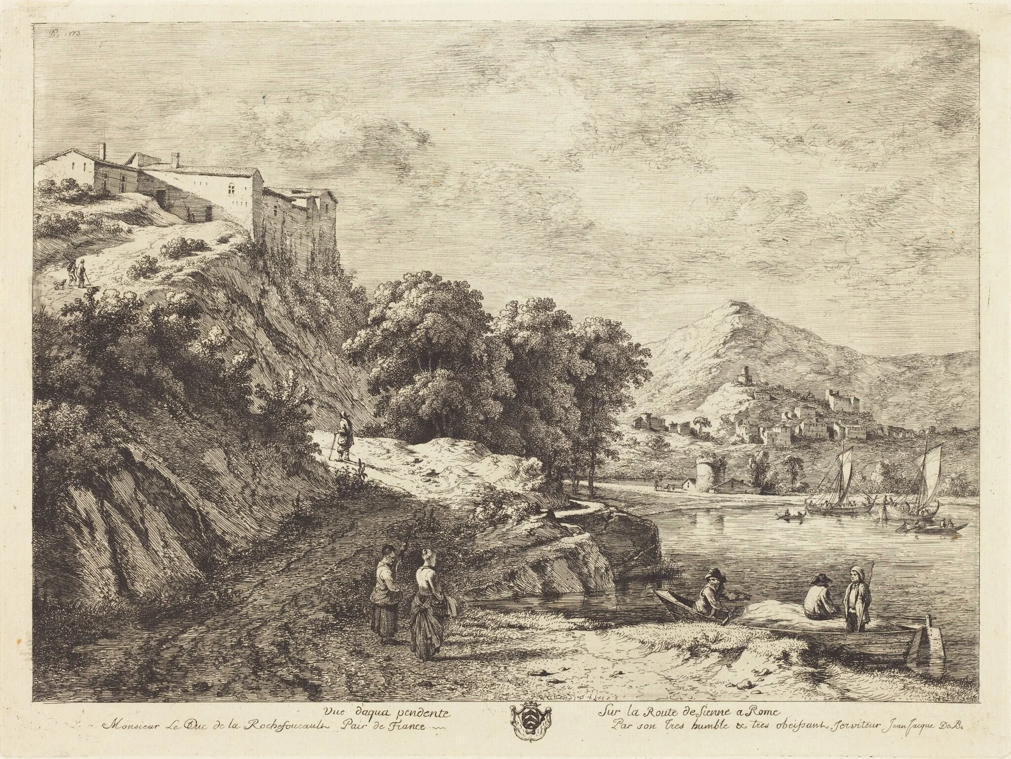 Vue d'Aqua Pendente sur la route de Sienne a Rome, detail