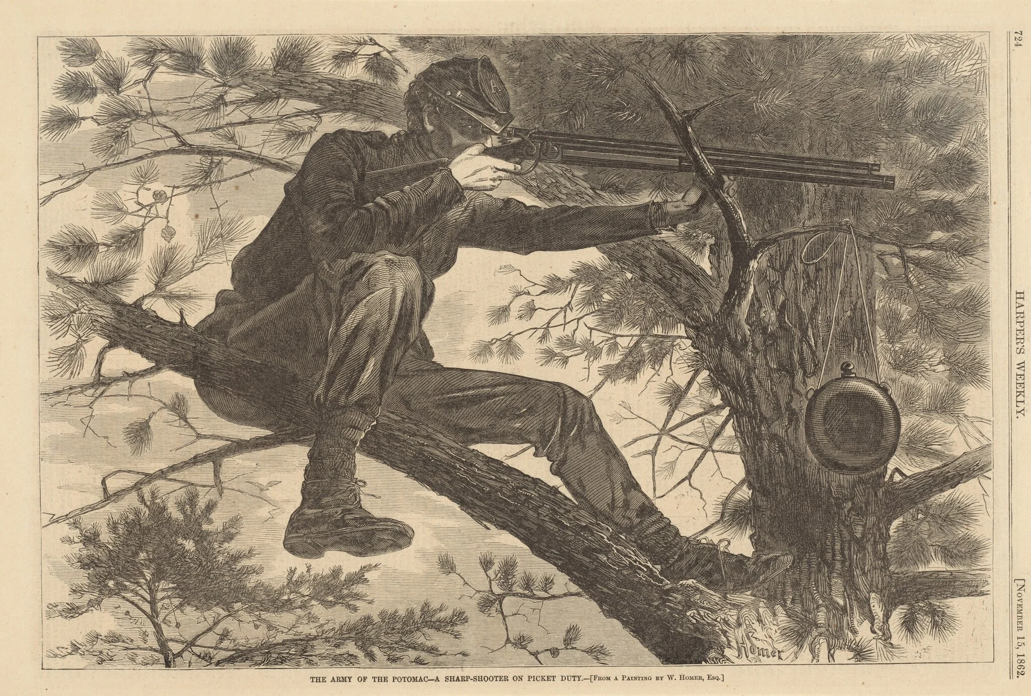 The Army of the Potomac - A Sharp-Shooter on Picket Duty, detail