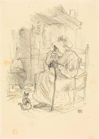 Le secret, by Henri de Toulouse-Lautrec, ink, 1895