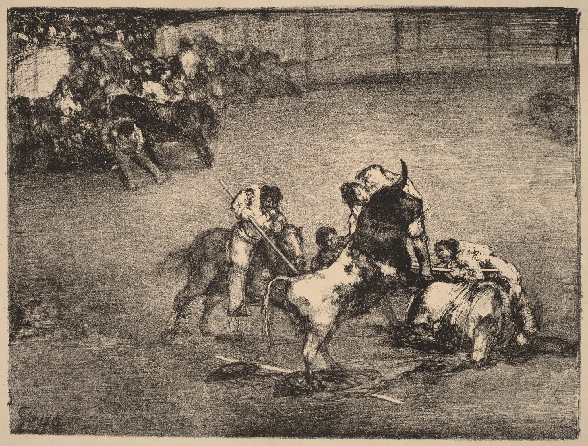Picador Caught by a Bull, detail