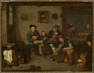 Genre scene in the countryside, by David Teniers the Younger, oil, 1660