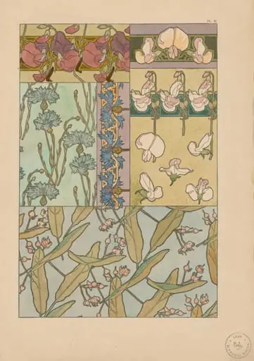 Documents Decoratifs:  Sweet Peas, by Alphonse Mucha, 1902