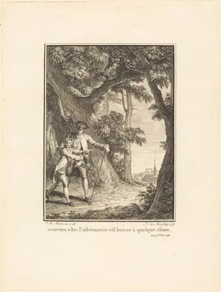 Courons vîte: l'astronomie est bonne à quelque chose, by Noël Le Mire, ink, 1778