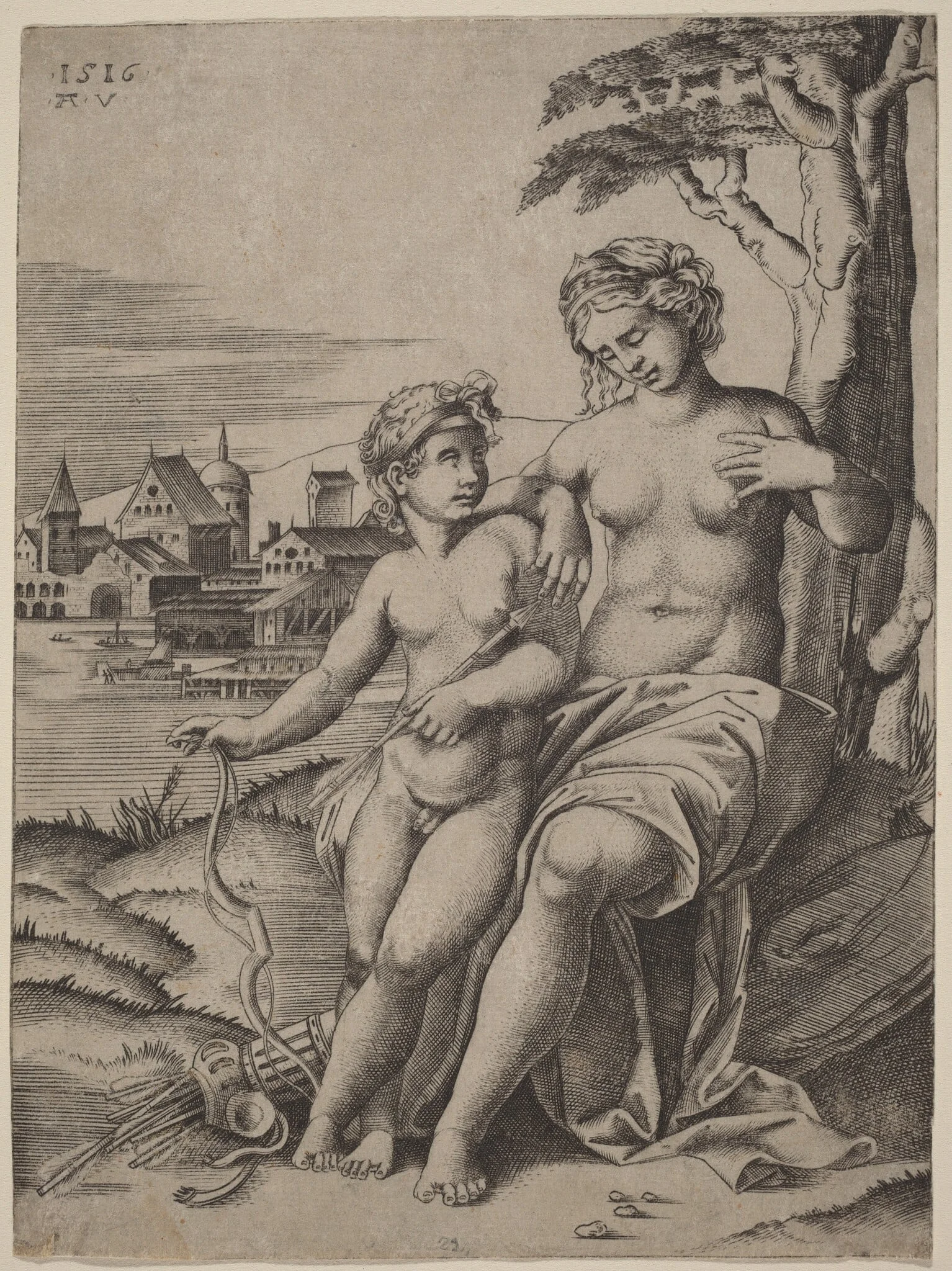 Venus and Cupid, detail