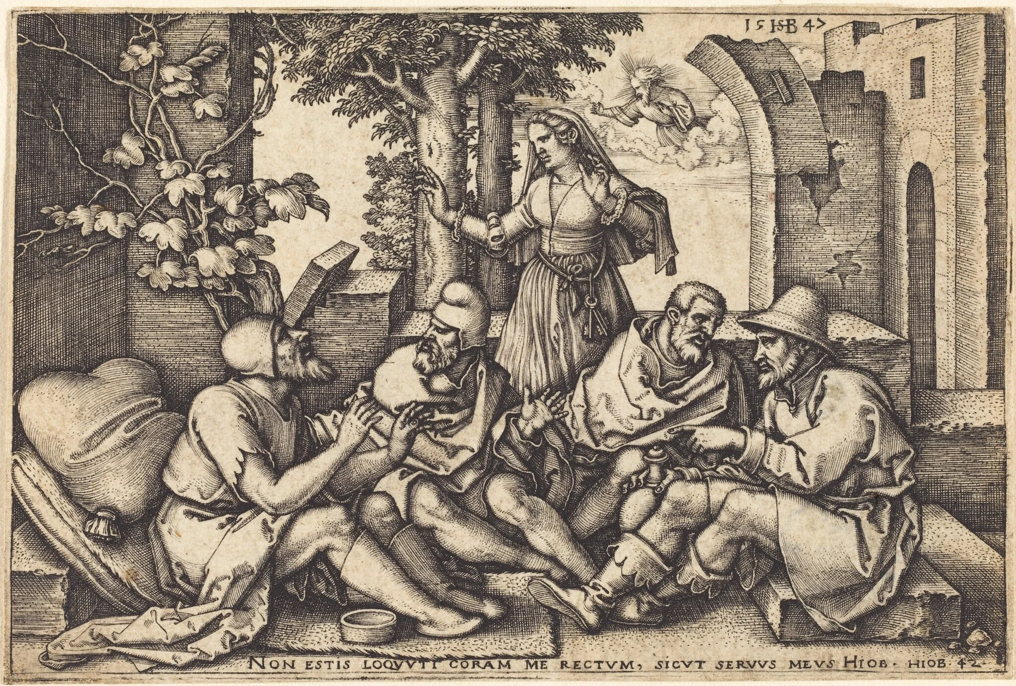 Job Conversing with His Friends, detail