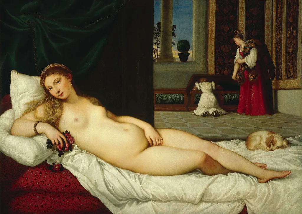 Venus of Urbino, by Titian, oil, 1538